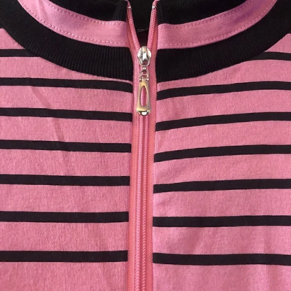 Cute pink and black striped sweatshirt